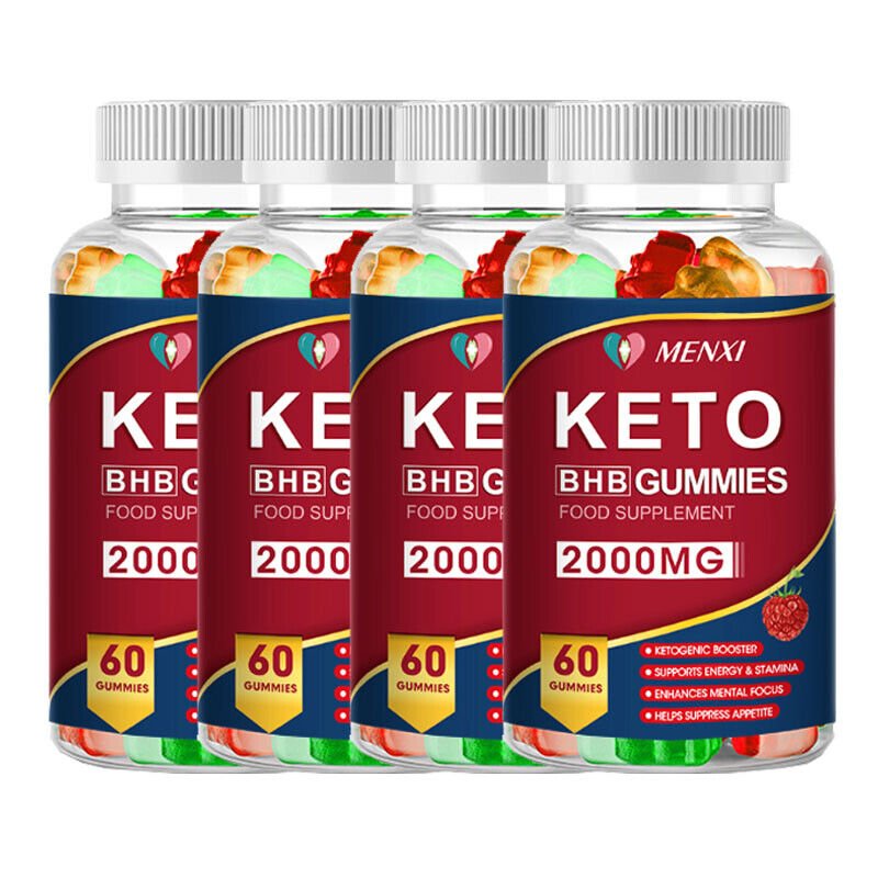 4 Pack Keto ACV BHB Gummies For Fat Burn Weight Loss Detox Keto Diet Pills 60 Gummy