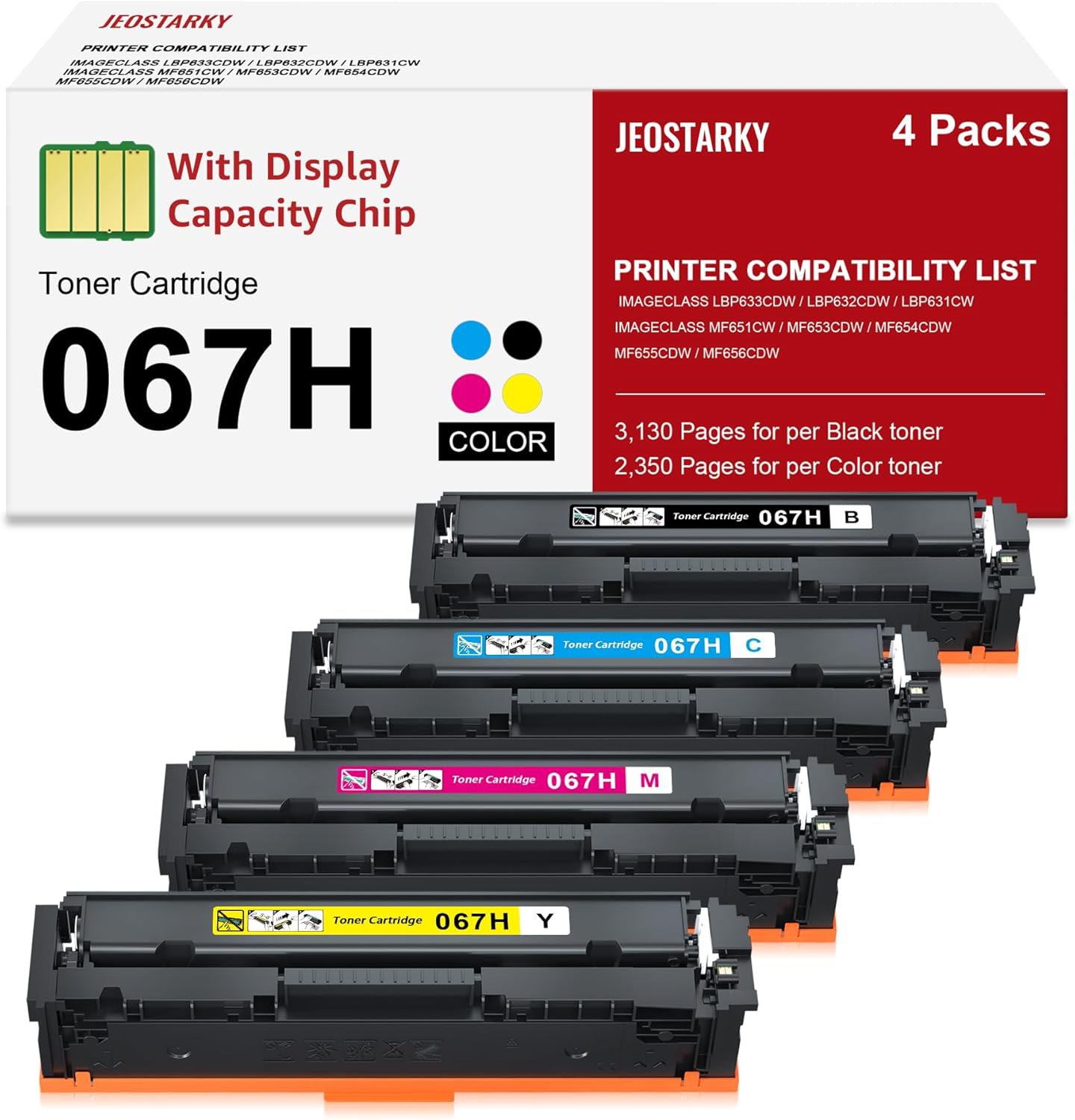 Compatible Canon 067H 067 Toner Cartridge Set Replacement for Canon 067h